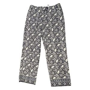 WOMEN'S‎ LIZ CLAIBORNE TABITHA Elephant Novelty Size 12 Wide Leg Cotton Pockets